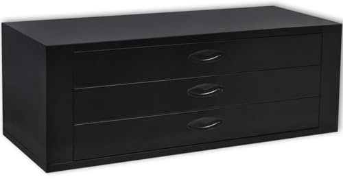 ZEYUAN Metall-Werkzeugkasten 3 Schubladen, Werkzeugset, Werkzeug-Sets, Tool Set, Werkzeugtasche Gefüllt, Schwarz