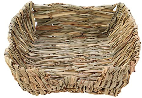 INOOMP Small Grass Bed Woven Nest for Rabbits and Chinchillas
