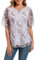 Timuspo Plissee Tunika Halbärmel Bluse Große Größen Damen Sommer Elegant Lässig Rundkragen Lose Top Blumen Schwarz XL