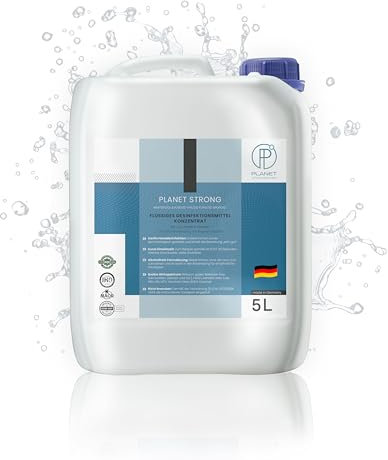Planet Strong® – 5L Desinfektionsmittel Konzentrat für Flächen, Oberflächen & Hände | Alkoholfrei & mild basisch | Gegen Bakterien, Viren, Pilze, Schimmel & Gerüche | Halal & Koscher | Made in Germany