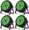 Ukfog Set di 4 faretti LED da 200 W, 18 LED Par RGBW+DMX LED per palcoscenico, luce da discoteca, feste, matrimoni, bar, club, illuminazione della stanza