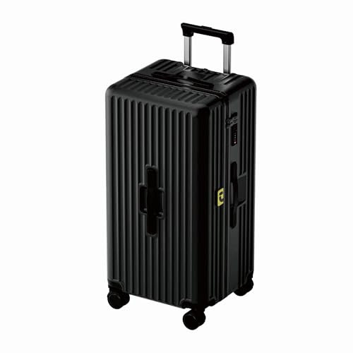 Koffer Trolley, Rollkoffer Reisekoffer Hartschalen 4 Rollen, Spinner Handgepäck,TSA, 100% PC(77cm, 110L,Schwarz)