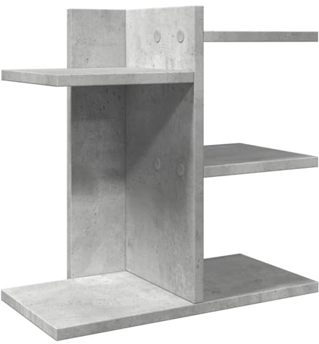 vidaXL Schreibtisch Organizer, Schreibtischregal für Büro Zuhause, Bücherregal Aufbewahrungsregal Offene Fächer, Literatur-Foto-Präsentationsregal, Betongrau Holzwerkstoff