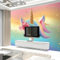 Murale Photo Papier Peint 250 x 175 cm Intissé Tableaux Poster Mural Tapisserie Visage De Licorne Papier Peint Panoramique Coloré Salon Maison Décorative Tenture Appartement