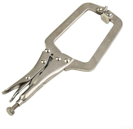 Pinze per saldatura a C in acciaio inox, strumento per localizzare tenoni in legno, ganasce ad ampia apertura, pressione regolabile, lunghezza 22,9 cm, design industriale