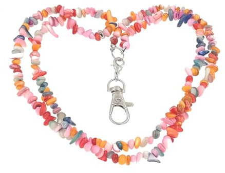 DIYEAH Lanière de Perles de Coquillage Élégante Multicolore pour Téléphone Portable Cordon de Suspension pour Clés Clip