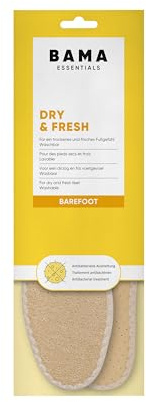 Bama Dry & Fresh - hochwertige Barfuß-Einlegesohlen - atmungsaktive Schuheinlagen für den Sommer - antibakterielle Wirkung dank Silberionen 1 Paar - (48/49EUR)