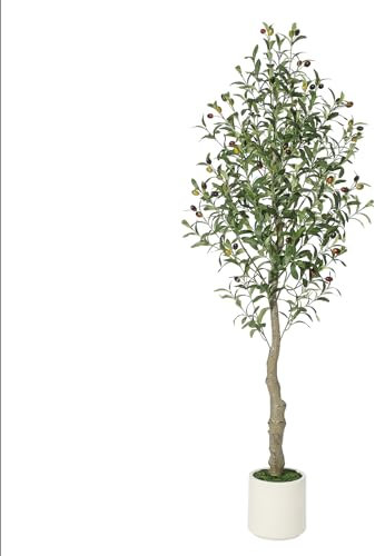 Litake Olivenbaum Künstliche Pflanzen 150cm mit Weiß Topf für,Kunstpflanze Pflanzen Groß,Home,Wohnzimmer,Schlafzimmer Büro DekoModerne Dekoration Housewarming Geschenk