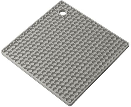 Zeal Heat Resistant Non-Slip Honeycomb Texture Trivet Mat, Silicone,17 x 17 x 1cm (French Grey)