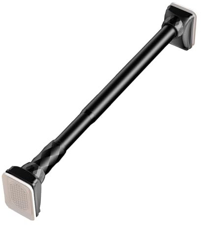 Ausziehbare Duschvorhangstange,Vorhangstange für Dusche,Edelstahl rostfrei,kein Bohren erforderlich,verstellbare Vorhangstange für Badezimmer,rutschfest und stark belastbar(Black,3.1-4m/10-13ft)