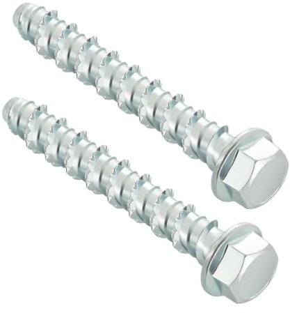 MejaRizon M6x75 Betonschrauben, 20 Stück Betonschrauben Ohne Dübel, Sechskantkopf Betonschraube verzinkt mit Scheibe für Mauerwerk, Beton, Architektur, Industrie