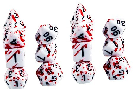 Kisangel 14 Stück Teiliges Blutwürfel Opaque Rollenspiel für Brettspiele Einzigartiges Design für Partys Camping und Spieleabende Gaming Dices für Altersgruppen