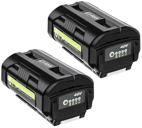 40V 6000mAh Lithium-Ion Battery Replacement Compatible with Ryobi OP4040 OP4026 OP4030 OP4050 OP4060A OP40201 OP40301 Cordless Power Tool(2 Pack)