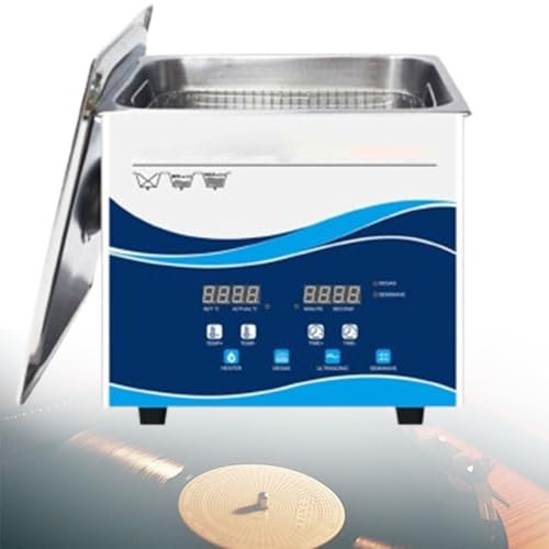 FBJAMZ Ultrasonic Cleaner, 6.5L Vinyl Record Ultrasonic Cleaner, Engine Parts Cleaning Machine with 0-30 Minutes Timer and Automatic Rotation