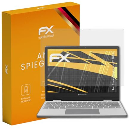 atFoliX Displayfolie kompatibel mit Framework Laptop 12 2025 Schutzfolie, entspiegelnde und stoßdämpfende FX Folie (2X)