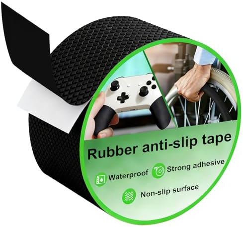 Rubber Grip Tape 5CM × 3M Ultra Strong Waterproof Anti Slip tape Enhanced Textured Super Strong Adhesive for Handles or Contact Surfaces for Secure Hold & Friction for DIY Tools & Gadgets & More Black