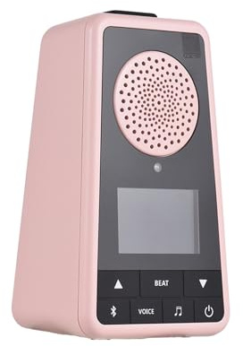 Yunseity 2-in-1-Metronom-BT-Lautsprecher, Großer Akku, Digitales Metronom, Klare Stimme, Taktzählung, Lange Akkulaufzeit, Tragbarer Kabelloser Lautsprecher für Musiker, Pink (11,9 x 6,6 x 5,9 cm)