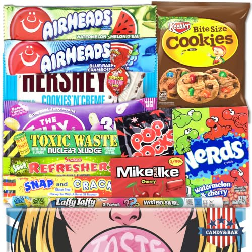Prime USA Box – USA Candy Mix Geschenkbox | Auswahl bekannter US-Marken | Süßigkeiten Box für Kinder & Erwachsene | Perfekt für WM-, Film- & Partyabende | Candy & Bar®