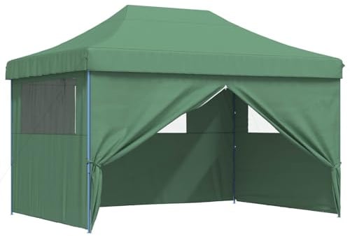 vidaXL Party-Zelt Grün 279 x 410 x 315 cm Oxford-Stoff, Garten und Terrasse, Veranstaltungszelt, tragbares Outdoor-Vordach, UV-beständiges Zelt, schneller Aufbau, windresistentes Zelt