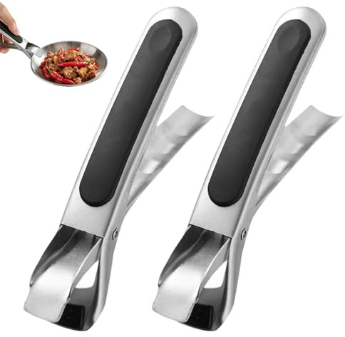 HORREX 2 Piezas Pinzas Cocina Antiquemaduras para Cuencos, Multiusos Cocinas de Silicona, Pinzas de Cocina Resistentes Al Calor y Duraderas para Freidoras de Aire Caliente Hornos Sartenes (Negro)