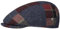 LIERYS Capri Merino Patchwork Flatcap Damen/Herren - Schirmmütze aus 100% Merinowolle - Schiebermütze Made in Italy - Karierte Wollcap Herbst/Winter blau 59 cm
