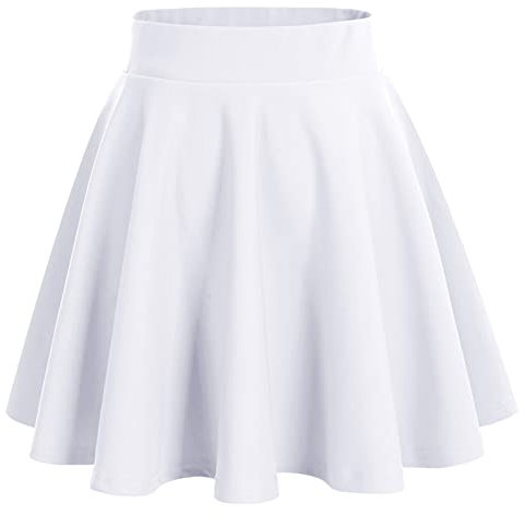 Bridesmay Donna Gonna Vita Alta Casual Solida Colore Mini Gonna White XL