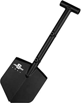 Agency 6 Adventure Mini Pelle (AMS-1) avec revêtement en Acier Inoxydable Finition Noire – Mini Pelle légère soudée à la Main en Aluminium pour Une Utilisation Tout-Terrain – Fabriquée aux États-Unis