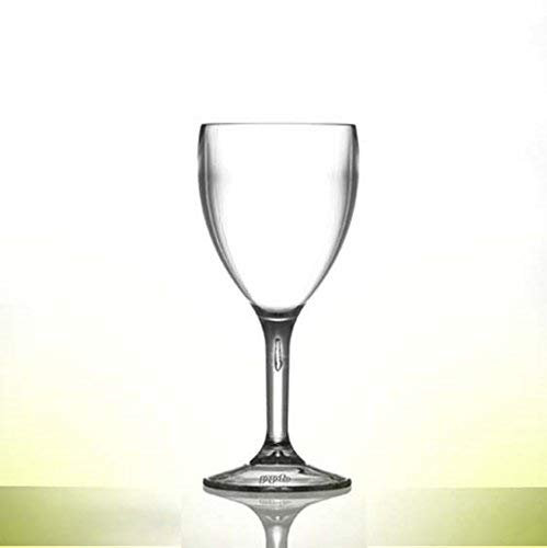 Polycarbonate Medium Wine Glass 9oz | Reuse 100's of times | Virtually unbreakable - Tough Polycarbonate | Set of 12 | Catering Quality