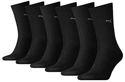 PUMA Unisex Short Crew Socken Basic Sportsocken 6er Pack, Größe:43-46, Farbe:Black (200)