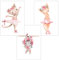 Olgs Wandbilder 3er Set für Baby & Kinderzimmer Deko Poster | Kunstdruck DIN A4 ohne Rahmen und Dekoration Tiere Mädchen (W06 Ballerina Cats/Katze Hase Blumen)