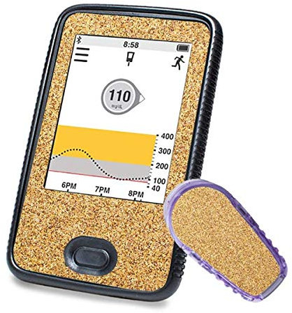 Dexcom G6 Sticker (Receiver + Transmitter) – Gold Glitzer | Diasticker®