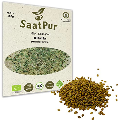 500g BIO Keimsprossen Alfalfa Samen Keimling Sprossen Mikrogrün Microgreens Sprossenanzucht
