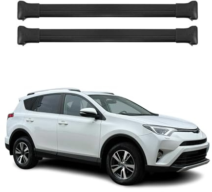 OMAC Dachträger für Toyota RAV4 2012-2025 Aluminium 2 Stangen Schwarz | bis 75 kg Traglast, Querträger, Grundträger