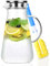 Homewit 2200 ml Wasserkaraffe, Glas Krug karaffe mit deckel Wasserkrug aus hitzebeständigem Borosilikatglas, -20°C~130°C, für Wasser, Saft, Tee, Getränke, Milch, Kaffee, Wein