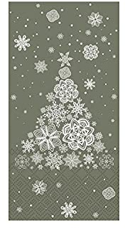 Chic Antique Servietten Papierserviette Serviette Weihnachten Christmas Schneeflocke Weihnachtsbaum verschiedene Größen und Muster X-Mas (38003-21 Baum Olive 20x10cm)