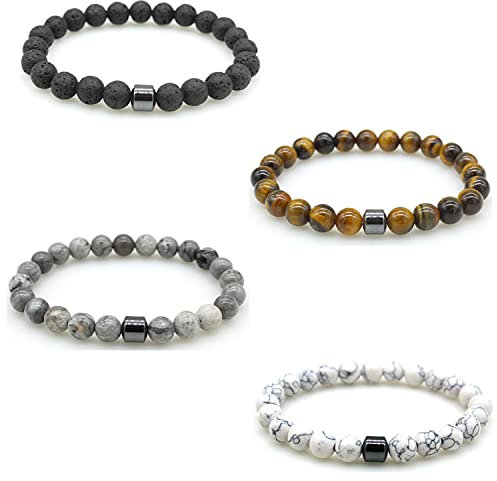 BYSN 3/4 Pcs Armband zur Raucherentwöhnung, Triple Mens Power Therapeutic Armband, Personalisierter Ausstiegsbegleiter, Spirituelles Armband für positive Energie (4 Pcs)