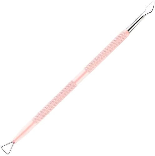 HaimiLiya Nagelhautschieber Gel Nagelentferner Werkzeug Dual-End abgestorbene Haut Nagelschieber Nagel Schmutz Reiniger Werkzeug Gel Polish Entferner Werkzeug 410 Edelstahl (Nr. 02 Rosa)
