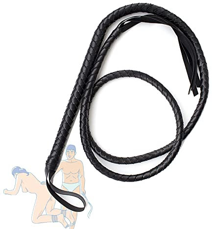 PEALIFE-TECH Frusta Extra Lunga in Pelle a Forma di Serpente Piacere di godersi la Frusta (Nero)