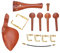 Violine 4/4 Fittings Set, Kinnhalter für Violine Heringe Heckpfosten Saitenhalter Schwanzseil vordere hintere Schraube der Kinnstütze Feineinstellschrauben Kinnhalterstiften Tail Post Tailpiece