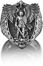 BySilverStone Jewelry – Erzengel Michael Drachenflügel Siegelring Für Männer, St. Michael Außergewöhnlicher Ring Für Männer, St. Michael Christlicher Ring, Sterling Silber Glaubensring