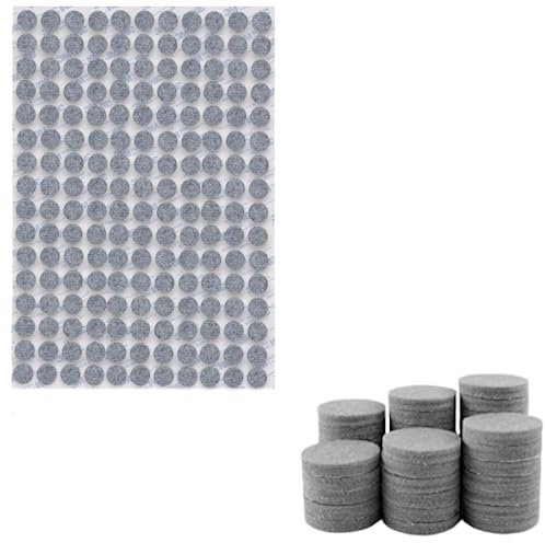 DPM Tapes - Set runder Selbstklebender Filzgleiter mit 3,5 mm Dicker 3M 9448A Klebeschicht - Stuhlgleiter - Möbel- und Bodenschutz (Grau, 15 mm)