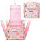 Trousse de Toilette Voyage pour Femme, Lychii Cosmétique Sac avec Crochet, Imperméable Pliable Trousse Maquillage Organisateur - Floarl