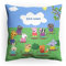 PICANOVA Peppa Wutz Kissen mit Name - Weiches Plüsch Dekokissen mit Füllung - Personalisiertes Peppa Wutz Kopfkissen für Kinder - Individuell Geschenk für Kinder -Freunde in Pfützen - 40x40cm