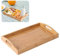 Bandeja de servicio con asas, bandeja rectangular de bambú fácil de limpiar, bandeja grande, bandeja de desayuno, bandeja de madera, bandeja de servicio para recepción de fiesta (38 x 25 x 5 cm)