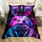 Gamepad Bedding Sets for Boys,Reversible Gaming Duvet Cover Set Single,Teens Video Games Geometry Comforter Cover,Bed Set for Kids Bedroom,Gamepad Controller,2 Pcs with 1 Pillow Case,Blue Pink Neon