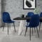 ML-Design Esszimmerstühle 4er Set, Dunkelblau, Küchenstuhl mit Samtbezug, Wohnzimmerstuhl mit Rückenlehne, Polsterstuhl mit Metallbeinen, Ergonomischer Stuhl für Esstisch, Esszimmerstuhl Scandinavian