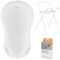 Hylat Baby Babybadewanne mit Gestell und Abfluss - TÜV Rheinland zertifiziert - ergonomisch und komfortabel für Neugeborene und Babys - Lite-Kollektion - Farbe: Weiß, Motiv: Friends