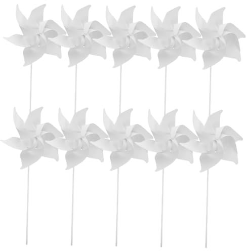 20st Handgemachte Windmühle Windräder Aus Unbemaltem Papier Windspiel-Spielzeug Windräder Basteln Unvollendetes Windrad Windräder Malen DIY Rasen Färben Plastik Weiß Kind