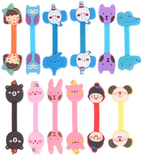UPKOCH 12pcs Magnetic Cable Holder Clips Cartoon Animal Wire Organiser for Earphone Cord USB Cable Charging Power Cord Desktop Management and Home Office Organisation