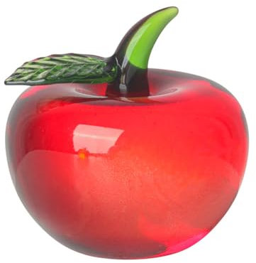 YANGSHINE Kristall Apfel Figuren Statue Ornament Künstliche Frucht Statue Ornament Tabletop Kristall Obst Papiergewicht Kunst Glas Ornament für Home Office Souvenir Geschenke, Apfel